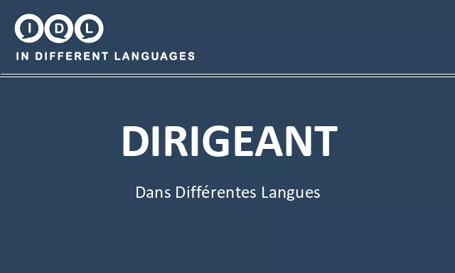 Dirigeant dans différentes langues - Image