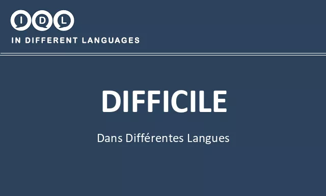 Difficile dans différentes langues - Image