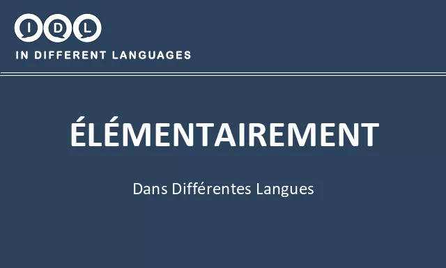 Élémentairement dans différentes langues - Image
