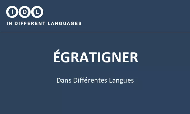 Égratigner dans différentes langues - Image
