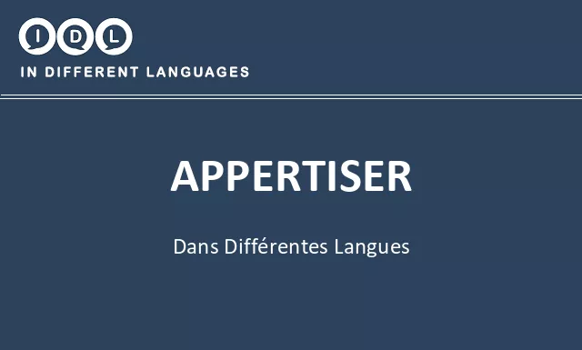 Appertiser dans différentes langues - Image