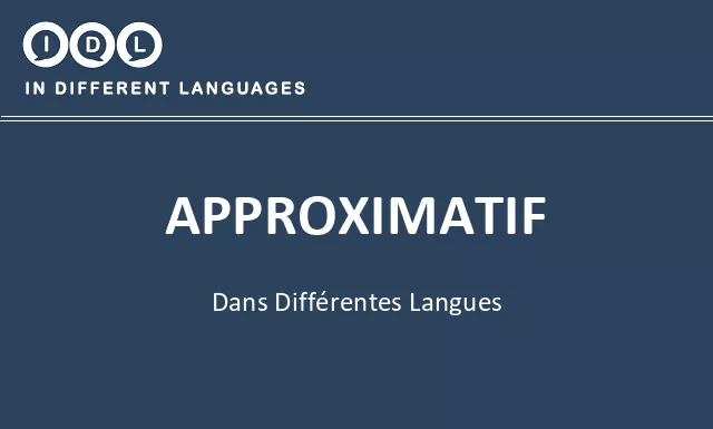 Approximatif dans différentes langues - Image