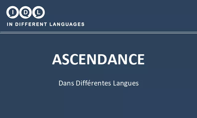 Ascendance dans différentes langues - Image