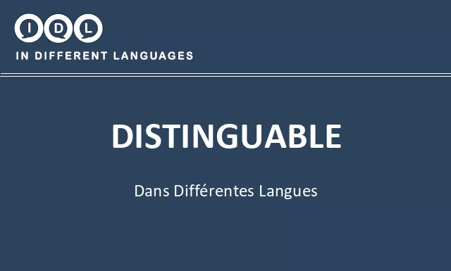 Distinguable dans différentes langues - Image