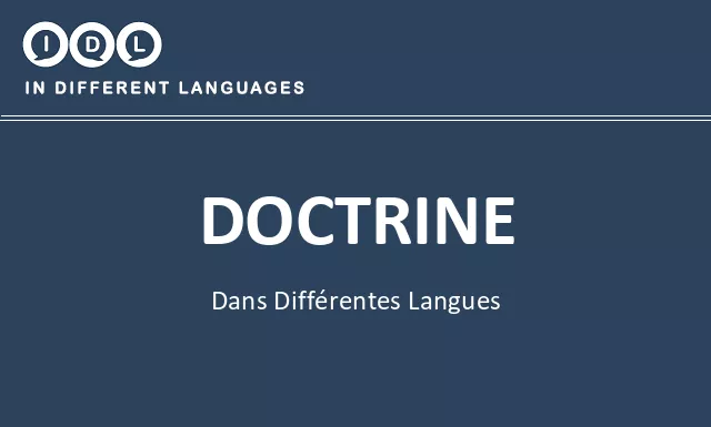 Doctrine dans différentes langues - Image