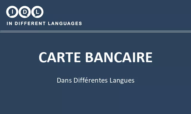 Carte bancaire dans différentes langues - Image