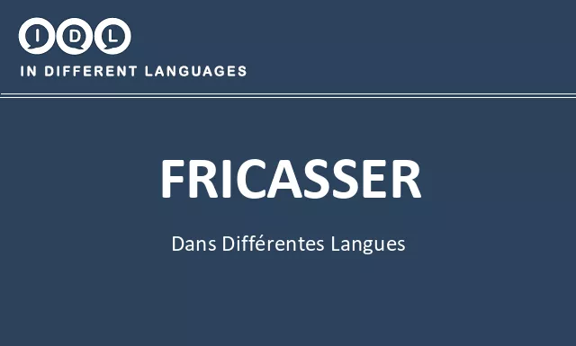 Fricasser dans différentes langues - Image