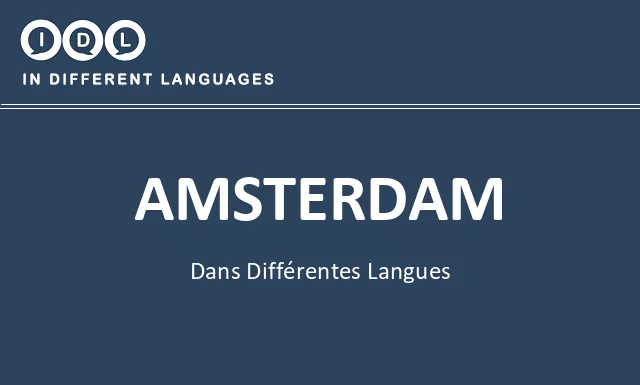 Amsterdam dans différentes langues - Image