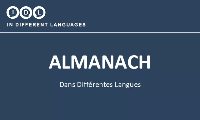 Almanach dans différentes langues - Image
