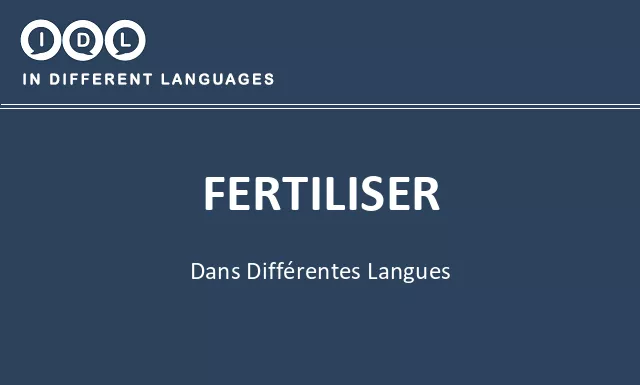 Fertiliser dans différentes langues - Image
