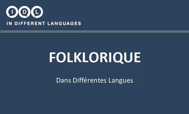 Folklorique dans différentes langues - Image