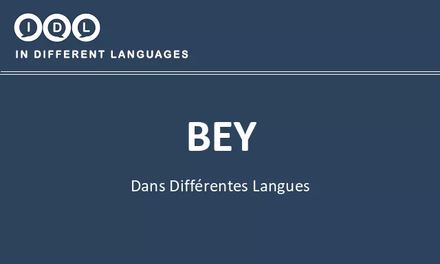 Bey dans différentes langues - Image