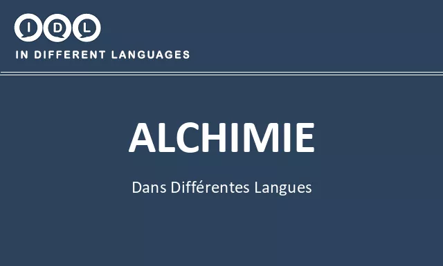 Alchimie dans différentes langues - Image