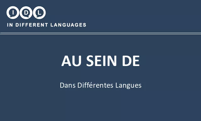 Au sein de dans différentes langues - Image
