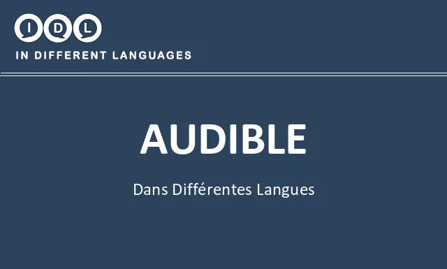 Audible dans différentes langues - Image