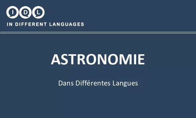 Astronomie dans différentes langues - Image
