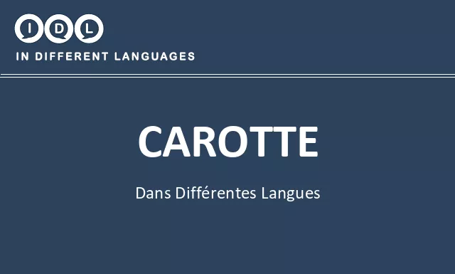 Carotte dans différentes langues - Image