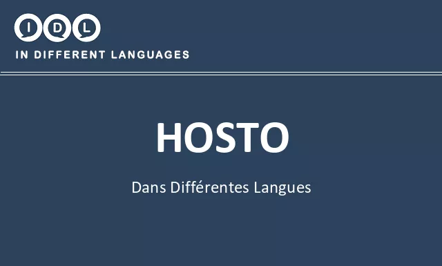Hosto dans différentes langues - Image