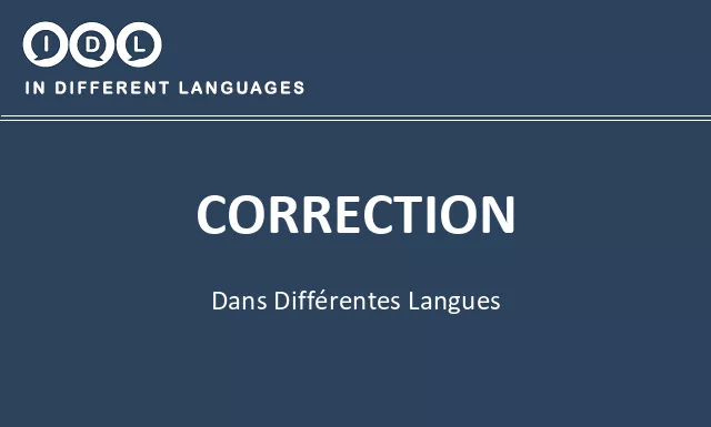 Correction dans différentes langues - Image