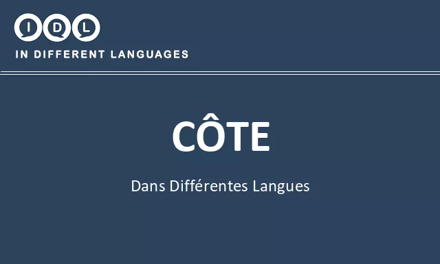Côte dans différentes langues - Image