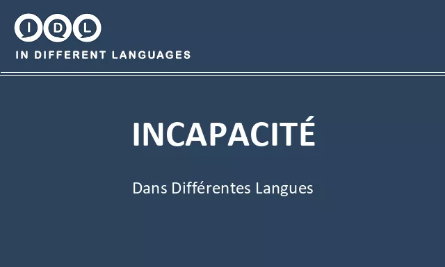 Incapacité dans différentes langues - Image