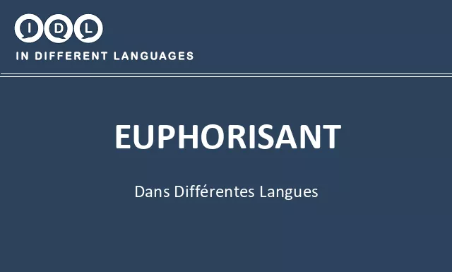 Euphorisant dans différentes langues - Image