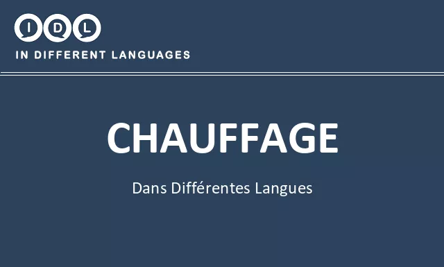 Chauffage dans différentes langues - Image