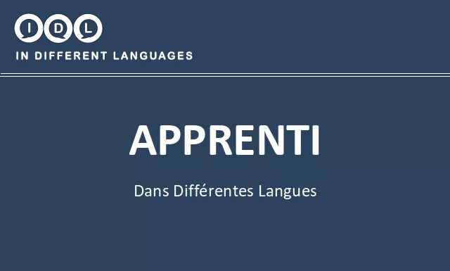 Apprenti dans différentes langues - Image