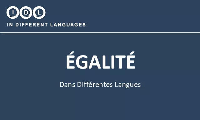 Égalité dans différentes langues - Image
