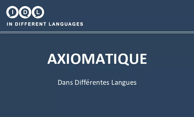 Axiomatique dans différentes langues - Image