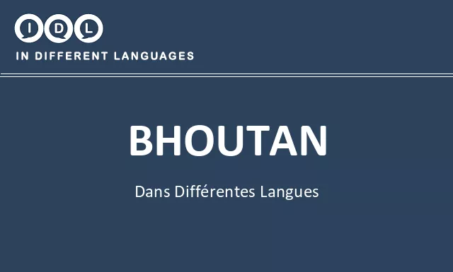 Bhoutan dans différentes langues - Image