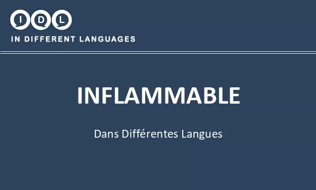 Inflammable dans différentes langues - Image