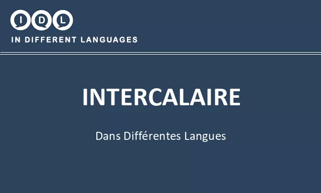 Intercalaire dans différentes langues - Image