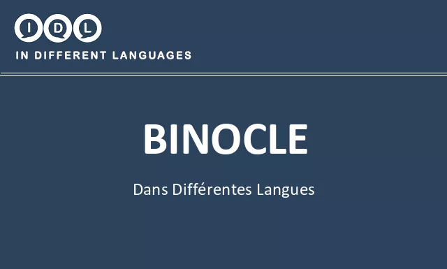 Binocle dans différentes langues - Image
