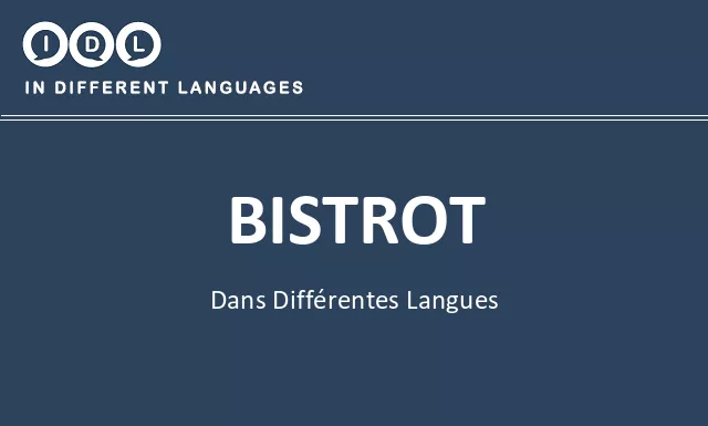 Bistrot dans différentes langues - Image