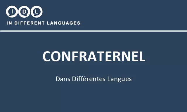 Confraternel dans différentes langues - Image