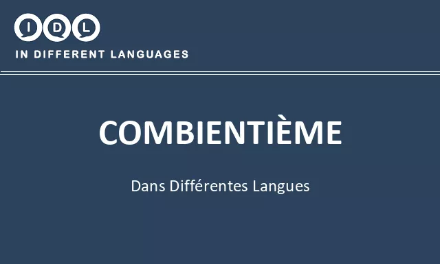 Combientième dans différentes langues - Image