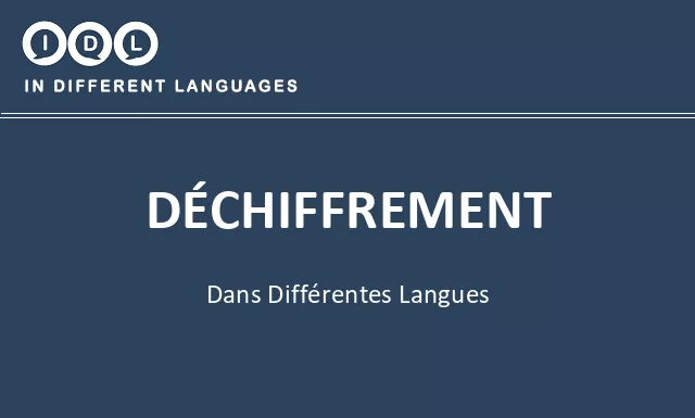 Déchiffrement dans différentes langues - Image