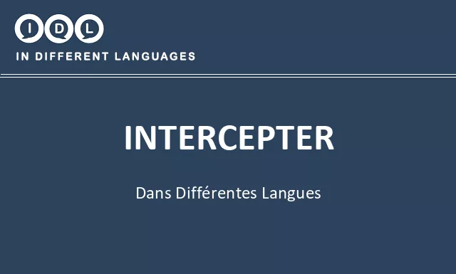 Intercepter dans différentes langues - Image