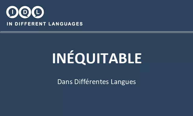 Inéquitable dans différentes langues - Image