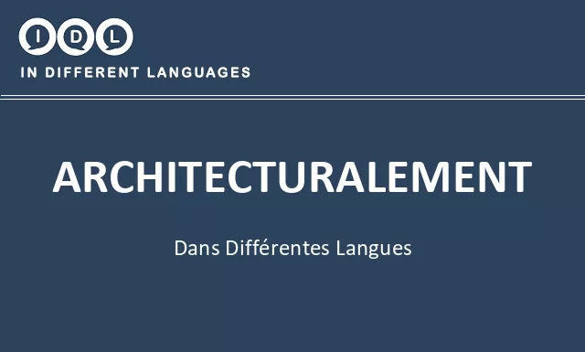 Architecturalement dans différentes langues - Image