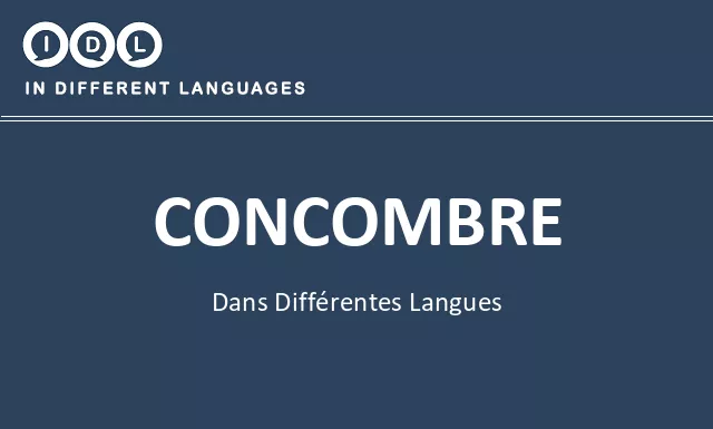 Concombre dans différentes langues - Image