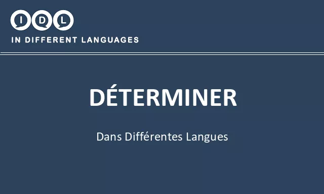 Déterminer dans différentes langues - Image
