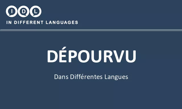 Dépourvu dans différentes langues - Image
