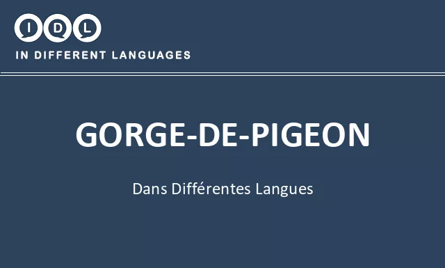 Gorge-de-pigeon dans différentes langues - Image