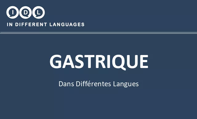 Gastrique dans différentes langues - Image