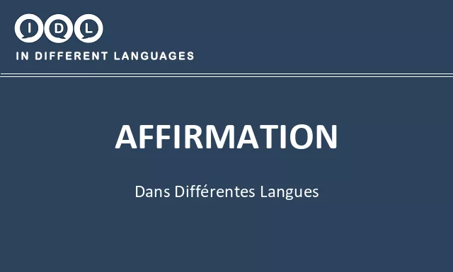Affirmation dans différentes langues - Image