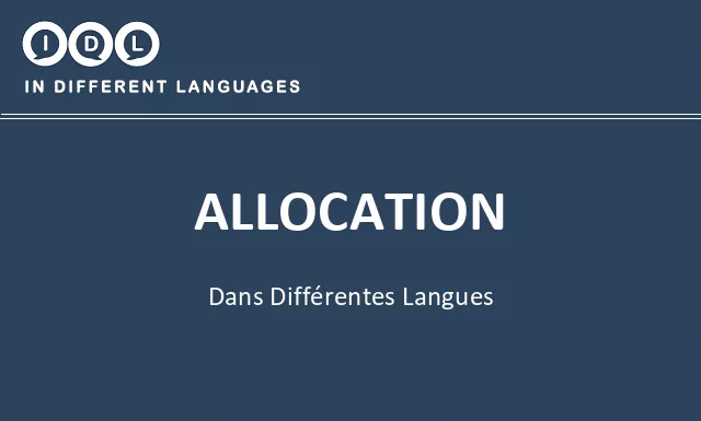 Allocation dans différentes langues - Image