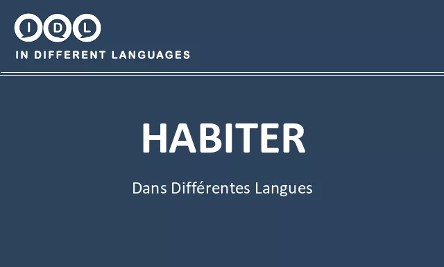 Habiter dans différentes langues - Image