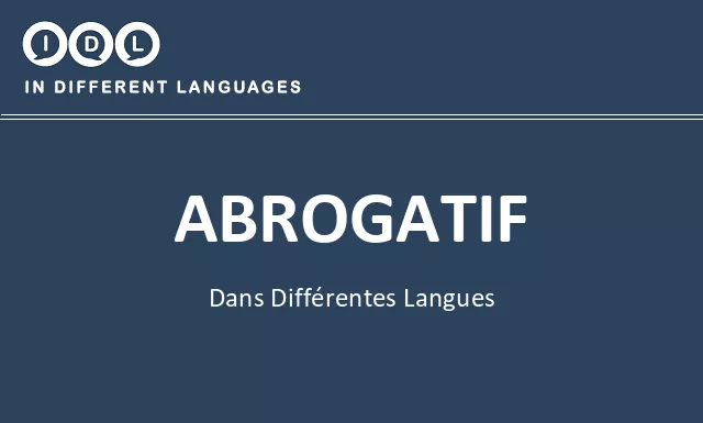Abrogatif dans différentes langues - Image